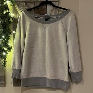 Victoria's Secret Cream and Gray Sweater